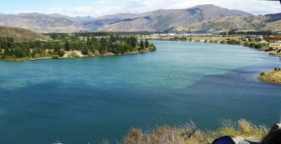 Confluence of Clutha and Kawarau Rivers near Cromwell, NZ