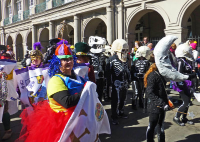 KOE & Skeleton Krewe in Jackson Square