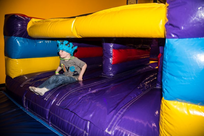 AJ exits the Bouncy Maze