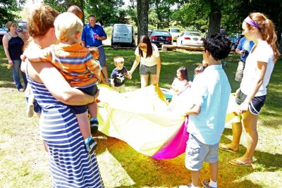 Parachute toss.