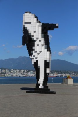Pixilated Killer Whale sculpture