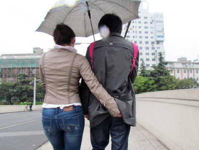 Lovers in the rain - Shanghai, 2012