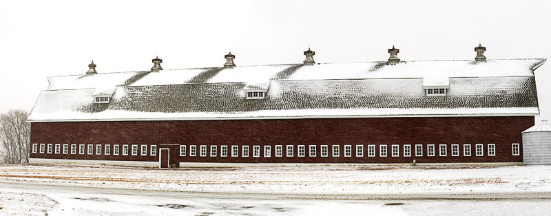 One of my favorite barns to visit during a snow storm and one of the longest I have ever seen.
An image may be purchased at http://edward-peterson.artistwebsites.com/featured/big-red-barn-edward-peterson.html