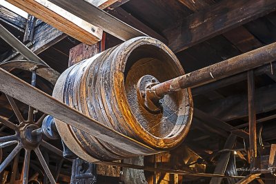 All the equipment is ran off a single power source. It is a great place to see all sizes of pulleys needed to run a manufacturing shop.
An image may be purchased at http://fineartamerica.com/featured/power-edward-peterson.html