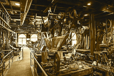 A view of half of the factory looking from the back to the front. This is a great place to visit and imagine how our grandfathers might have spent their day.
An image may be purchased at http://edward-peterson.artistwebsites.com/featured/windmill-factory-edward-peterson.html