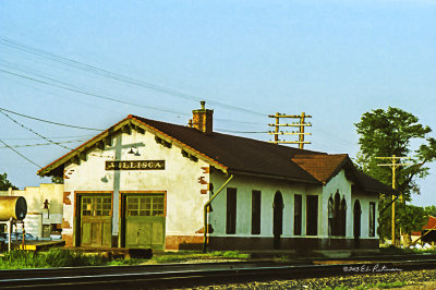 Photo was taken in July 1981 and is a scan of the negative. A train depot even in a small town was usually one of the main structures and a hub of activity that allowed the community to flourish.
An image may be purchased at http://edward-peterson.artistwebsites.com/featured/1-villisca-train-depot-edward-peterson.html