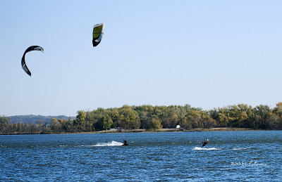 Kite Boarding On Lake Manawa Iowa