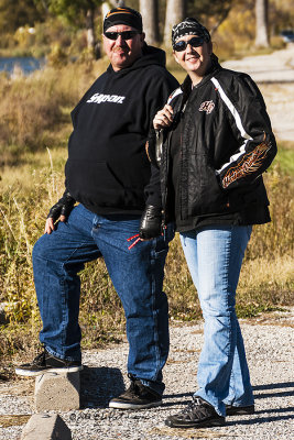 I wasn't the only one out enjoying the warm autumn day.  This couple was out and about on their motorcycle.
