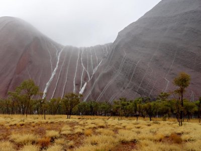 Uluru on a rainy day