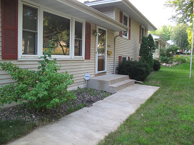 Front walk before landscaping