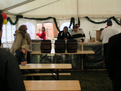The kegs that will soon be literally tapped by the German Ambassador.