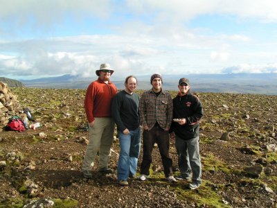 Me, Bill, Tim, and Zach at the top of Mt. Esja.  It is the most prominent mountain within the capital area of Reykjavik.