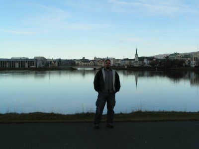 Me in front of the lake just across the street from the Gamli Garur.