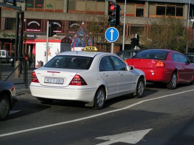 Now, you may find it odd to see a Mercedes taxi, but what about......