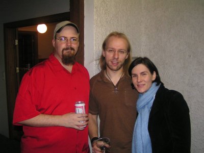 Me (still with that one Budweiser that has been with me most of the night)
with Dav and his wife Jamie.