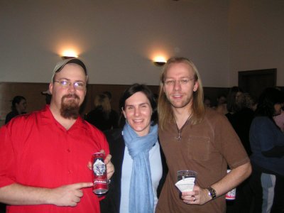 Me again with Jamie and Dav,
showing my Christmas beer that they brought me.

