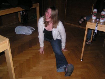 Courtney doing the splits.

Shes a little red in the face from
waiting for me to take a picture.