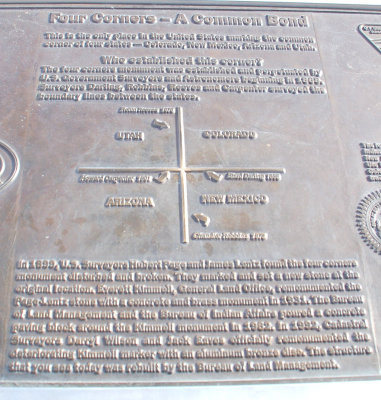 Four Corners monument plaque