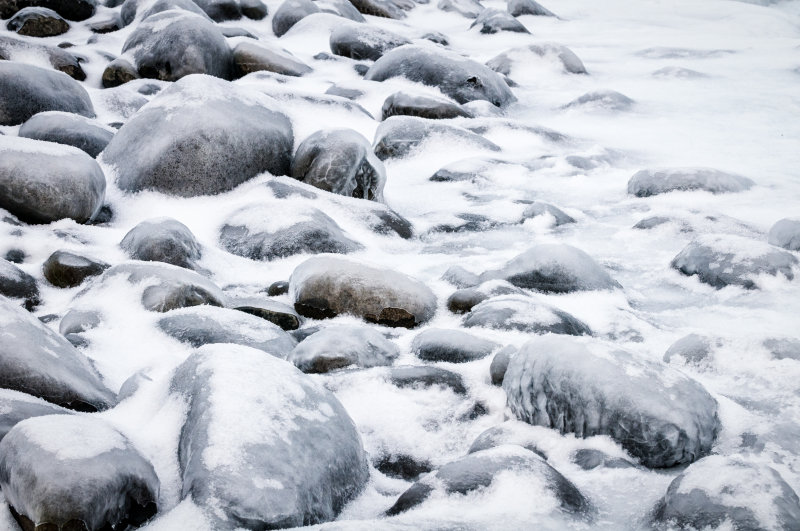 Glazed beach rocks