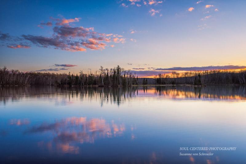 Sunset colors at Audie Lake