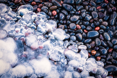 Ice and pebbles