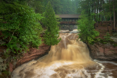 Lower falls with covered bridge 