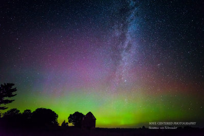 August Aurora with Milky Way