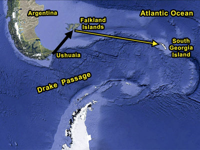 Falkland Islands to South Georgia Island