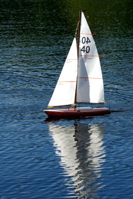 Remote control sail boat races in Back Bay Wolfeboro