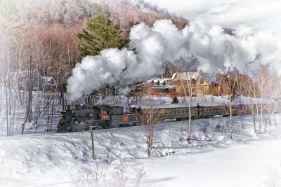 Steam in the snow