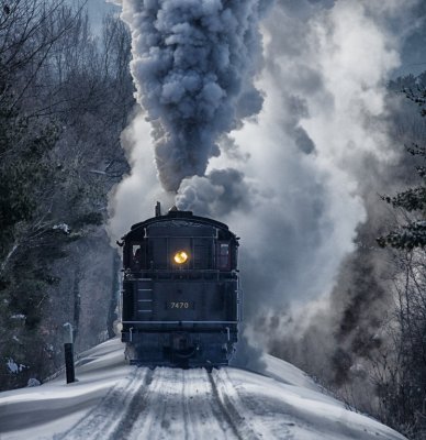 Steam in the snow -11 degrees.