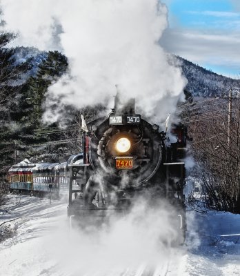 Steam in the Snow. North Conway NH.