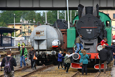 Everyone wants to touch the locomotive