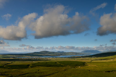 Iveragh Peninsula with Valentia Island behind and Dingle Peninsula far behind