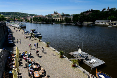 Vltava Riverside Promenade from Cechuv Bridge