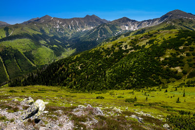 View from Grzes 1653m, from left Konczysty Wierch 2002m, Jarzabczy Wierch 2137m, Lopata 1958m, Wolowiec 2064m, West Tatra