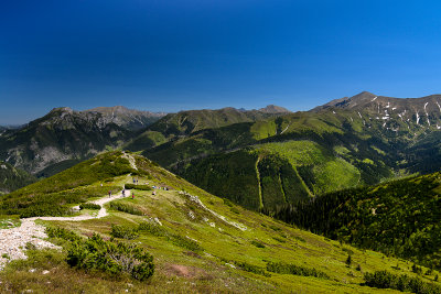 View towards Grzes 1653m from the ridge between Grzes 1653m and Rakon 1879m, West Tatra