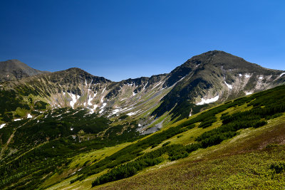 From left Jarzabczy Wierch 2137m, Lopata 1958m, Wolowiec 2064m, West Tatra