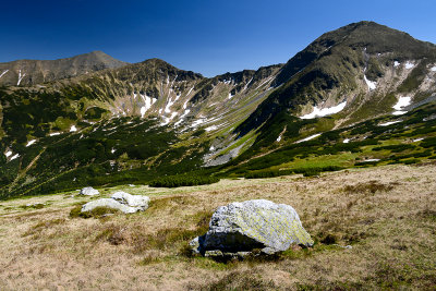 From right Wolowiec 2064, Lopata 1958m and Jarzabczy Wierch 2137m behind, West Tatra