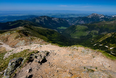 Looking down Chocholowska Valley from Wolowiec 2064m, West Tatra