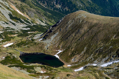 View from Wolowiec 2064m, Lower Jamnicke Lake 1732m, West Tatra