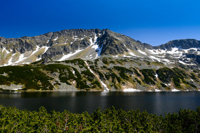 The Great Polish Lake 1664m with Midziane 2233m behind, Five Polish Lakes Valley, High Tatra