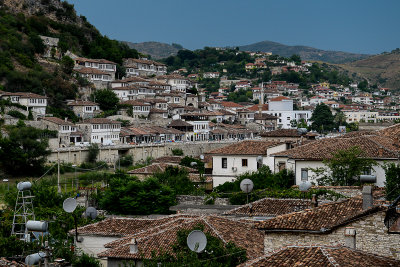 View of Mangalem from Gorica, Berat