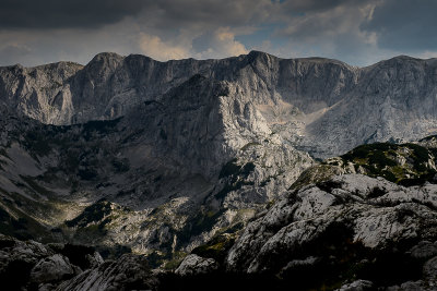 Terzin Bogaz 2303m, behind Sljeme ridge 2455m, a view point near Ledena Pecina 2160m, Durmitor NP 