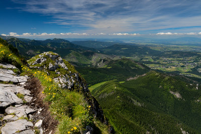 View down to Koscielisko from Giewont 1894m, West Tatra