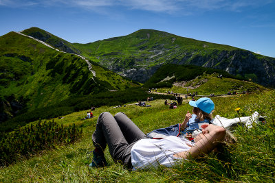 Aneta and Alex, Picnic on Wyznia Kondracka Pass 1765m, West Tatra