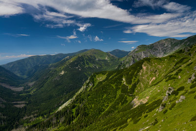 Ticha Valley with rocky Krzesanica 2122m on the right, West Tatra