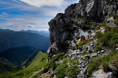 Alex climbing Chuda Turnia 1858m, West Tatra