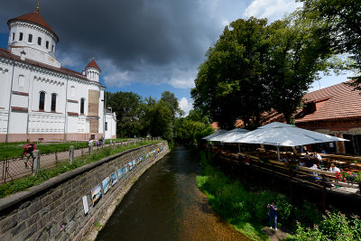 Vilnia River with Church of The Blessed Mother of God on The Left, Old Town, Vilnius