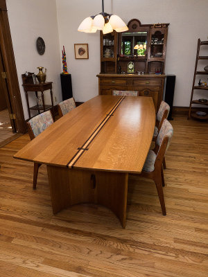 White oak dining table